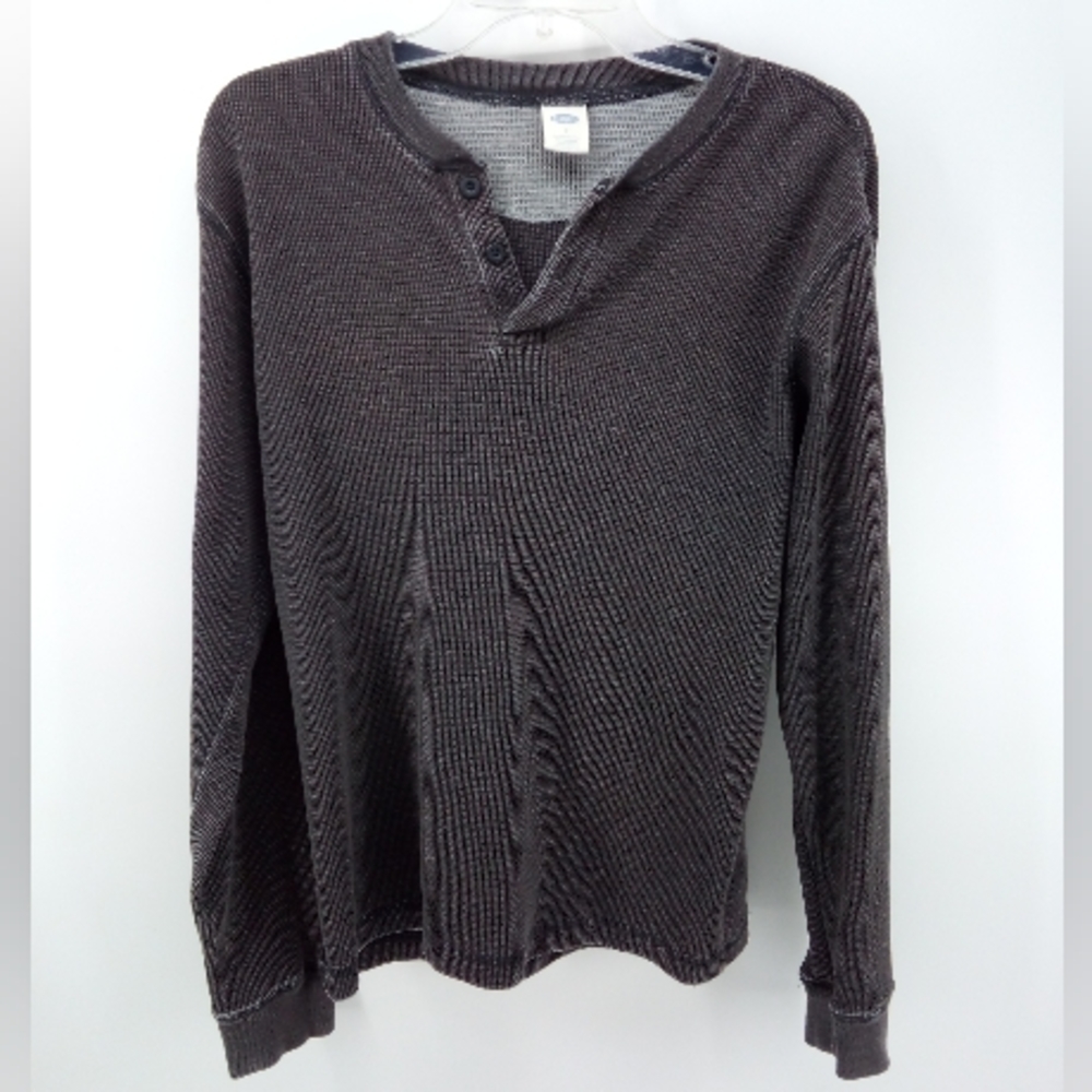 Vintage 03 Old Navy Dark Gray Thermal Long Sleeve Tee S Layering Piece Winter
